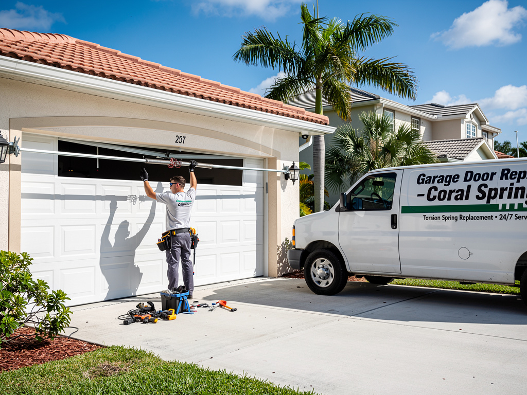 How To Replace Garage Door Torsion Springs Safely In Coral Springs