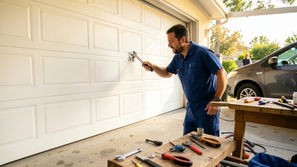 What safety precautions should be taken during garage door repair in Coral Springs, FL?
